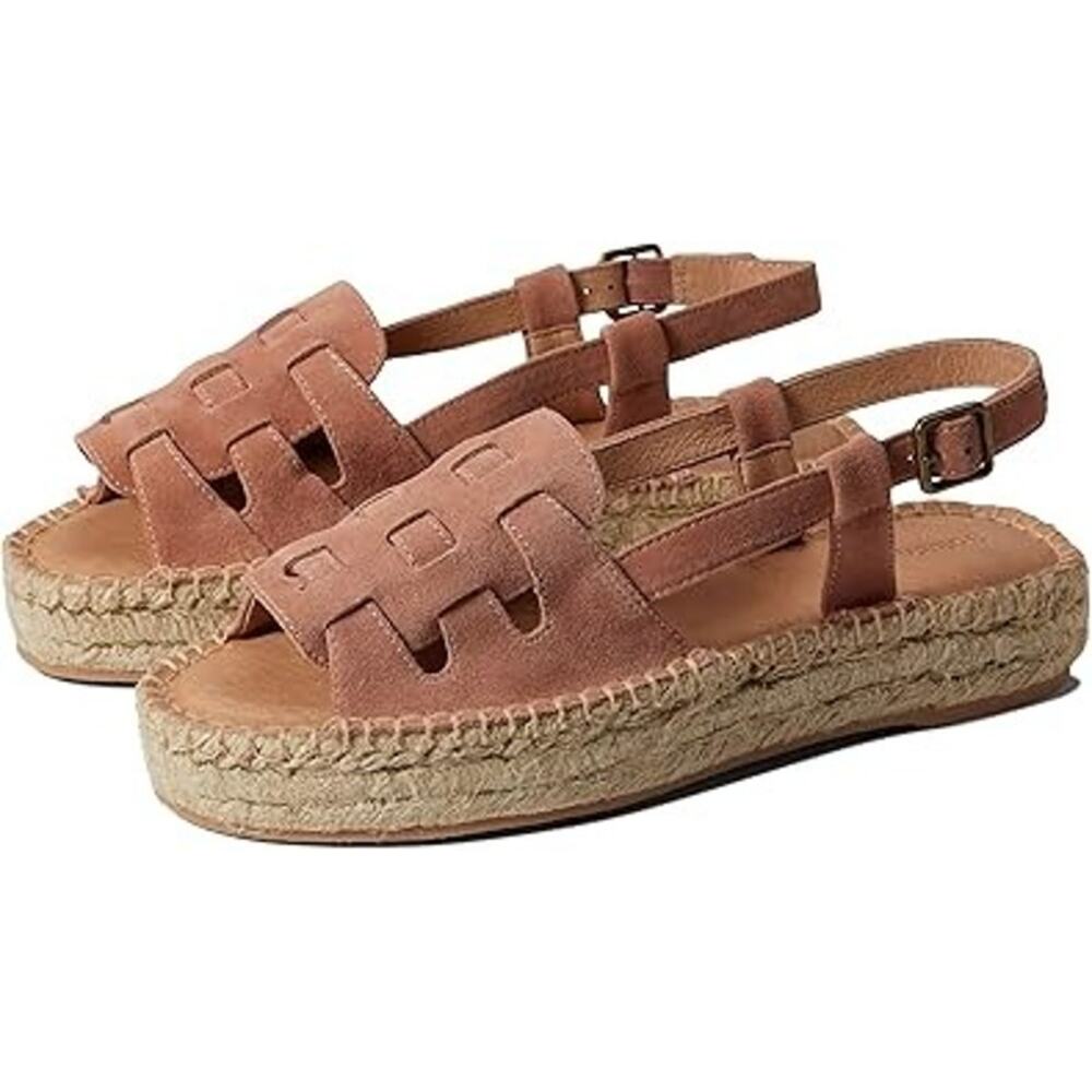 Soludos Suede Espadrille Platform Sandals in Dusty Rose